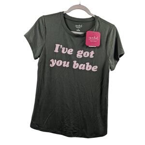 Ingrid Isabel I've Got‎ You Babe Graphic Maternity T Shirt XS Short Sleeve Green